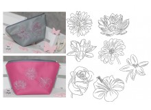 Stickserie - Blumen Line Art